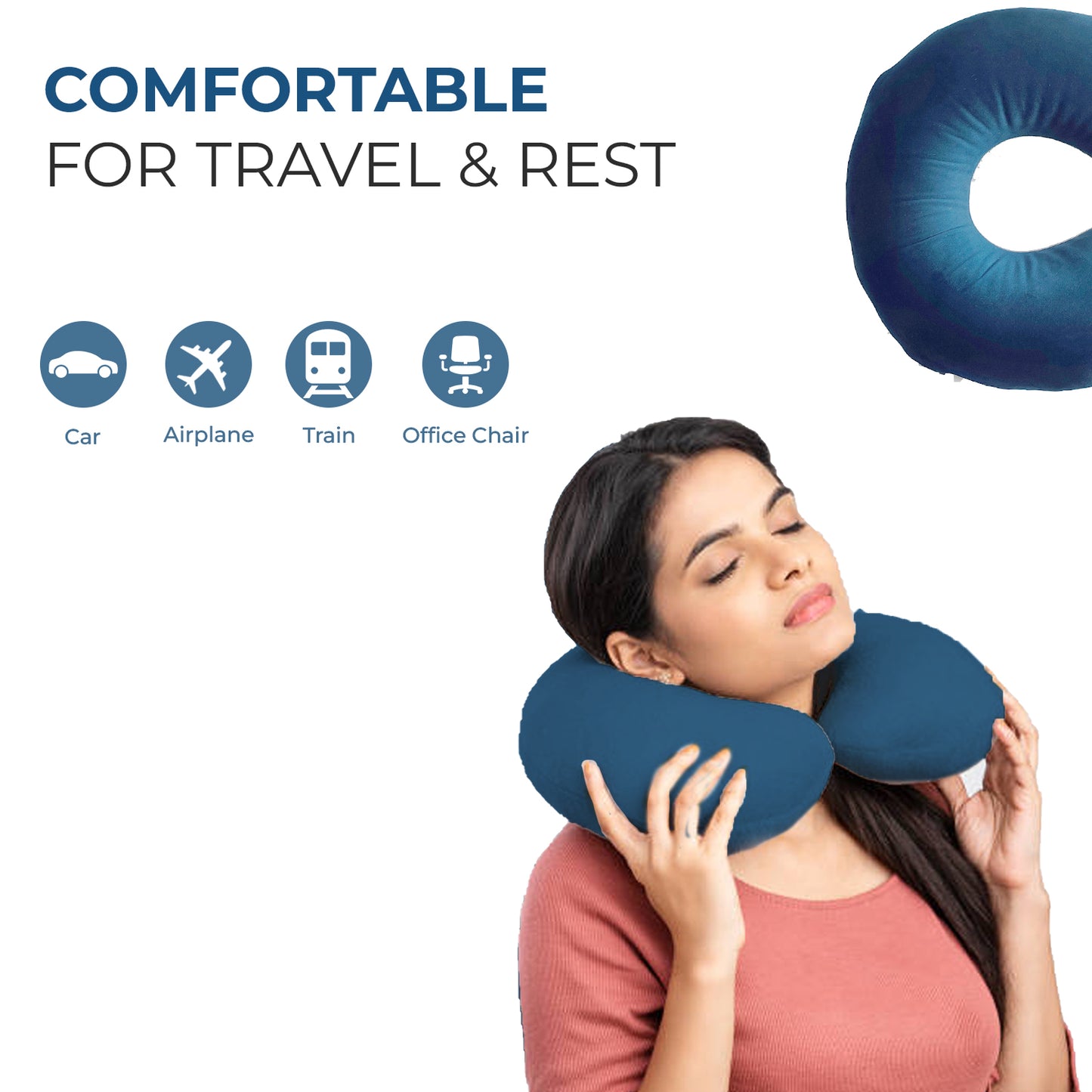 Snoringz Memory Foam Travel Neck Pillow